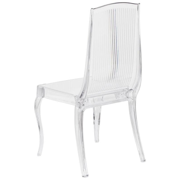 Flash Furniture Flash Elegance Crystal Ice Stacking Chair with Full Back Vertical Line Design - BH-K002-CRYSTAL-GG