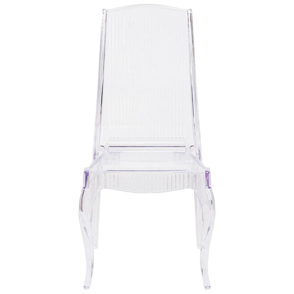 Flash Furniture Flash Elegance Crystal Ice Stacking Chair with Full Back Vertical Line Design - BH-K002-CRYSTAL-GG