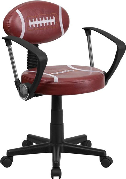 Flash Furniture Football Swivel Task Chair with Arms - BT-6181-FOOT-A-GG