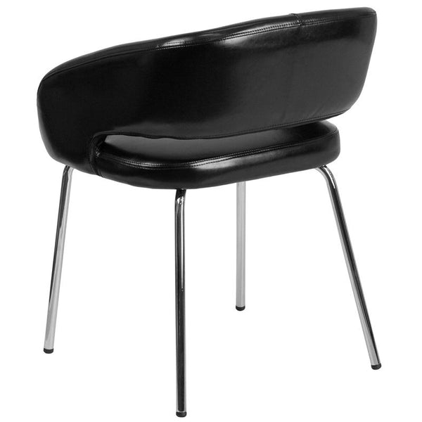 Flash Furniture Fusion Series Contemporary Black Leather Side Reception Chair - CH-162731-BK-GG