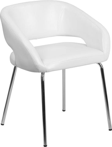 Flash Furniture Fusion Series Contemporary White Leather Side Reception Chair - CH-162731-WH-GG