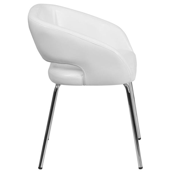 Flash Furniture Fusion Series Contemporary White Leather Side Reception Chair - CH-162731-WH-GG