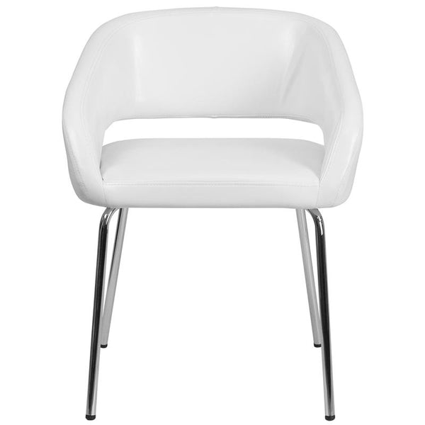 Flash Furniture Fusion Series Contemporary White Leather Side Reception Chair - CH-162731-WH-GG
