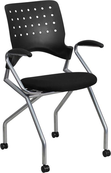 Flash Furniture Galaxy Mobile Nesting Chair with Arms and Black Fabric Seat - WL-A224V-A-GG