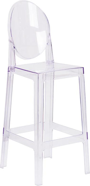 Flash Furniture Ghost Barstool with Oval Back in Transparent Crystal - OW-GHOSTBACK-29-GG