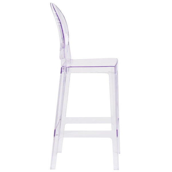 Flash Furniture Ghost Barstool with Oval Back in Transparent Crystal - OW-GHOSTBACK-29-GG