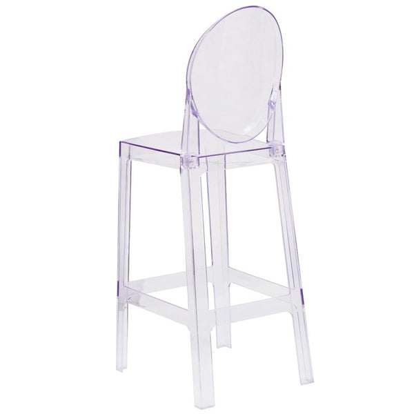 Flash Furniture Ghost Barstool with Oval Back in Transparent Crystal - OW-GHOSTBACK-29-GG