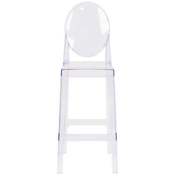 Flash Furniture Ghost Barstool with Oval Back in Transparent Crystal - OW-GHOSTBACK-29-GG