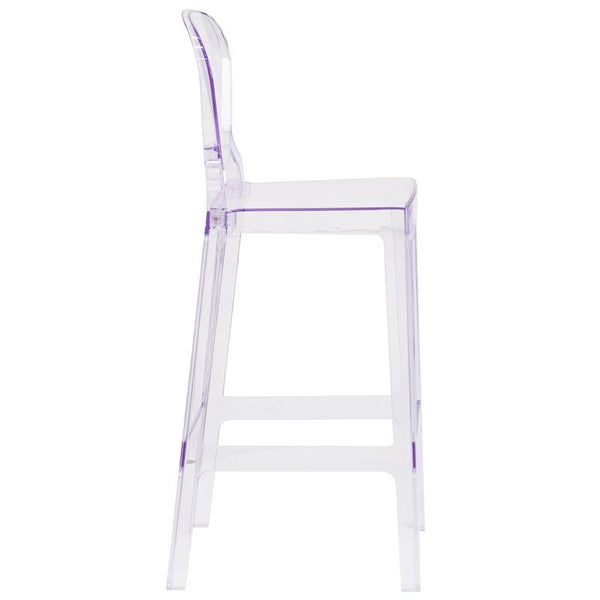 Flash Furniture Ghost Barstool with Tear Back in Transparent Crystal - OW-TEARBACK-29-GG