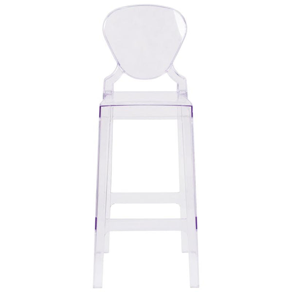 Flash Furniture Ghost Barstool with Tear Back in Transparent Crystal - OW-TEARBACK-29-GG