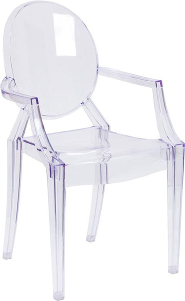 Flash Furniture Ghost Chair with Arms in Transparent Crystal - FH-124-APC-CLR-GG