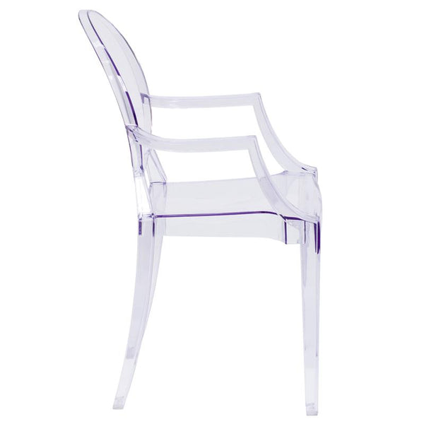 Flash Furniture Ghost Chair with Arms in Transparent Crystal - FH-124-APC-CLR-GG