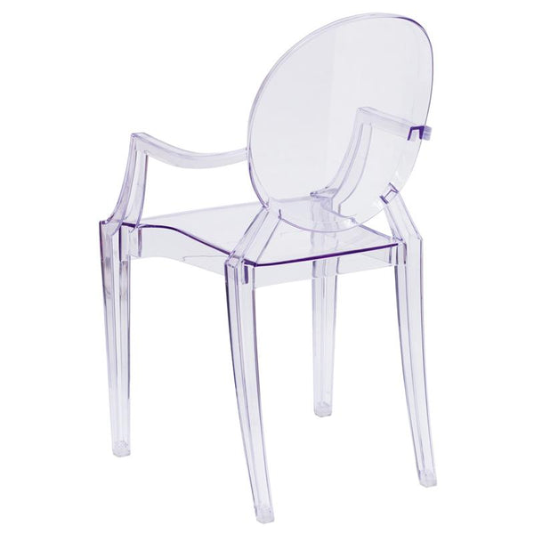 Flash Furniture Ghost Chair with Arms in Transparent Crystal - FH-124-APC-CLR-GG