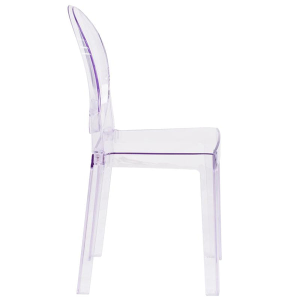 Flash Furniture Ghost Chair with Oval Back in Transparent Crystal - OW-GHOSTBACK-18-GG