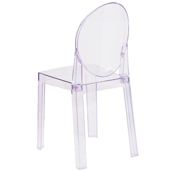 Flash Furniture Ghost Chair with Oval Back in Transparent Crystal - OW-GHOSTBACK-18-GG