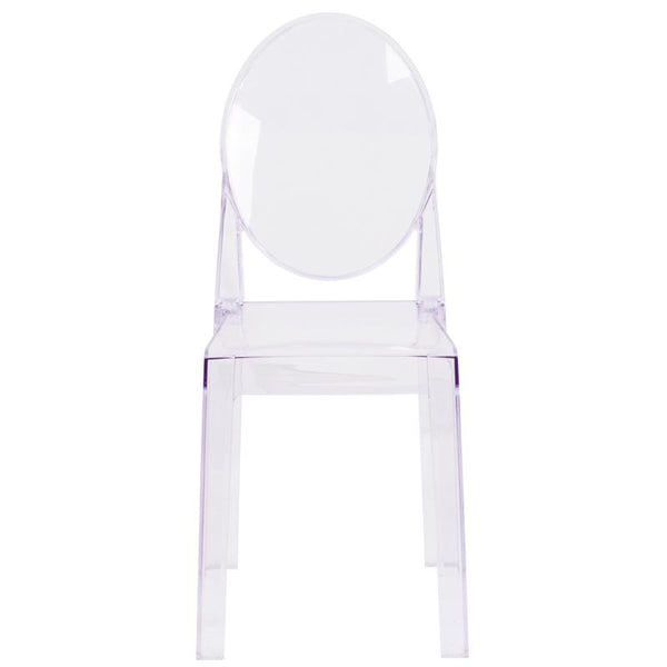 Flash Furniture Ghost Chair with Oval Back in Transparent Crystal - OW-GHOSTBACK-18-GG