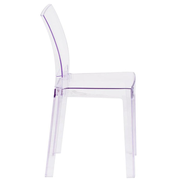 Flash Furniture Ghost Chair with Square Back in Transparent Crystal - OW-SQUAREBACK-18-GG