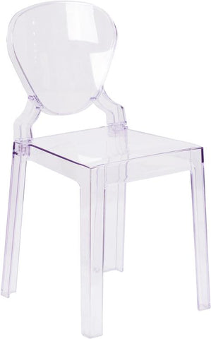 Flash Furniture Ghost Chair with Tear Back in Transparent Crystal - OW-TEARBACK-18-GG