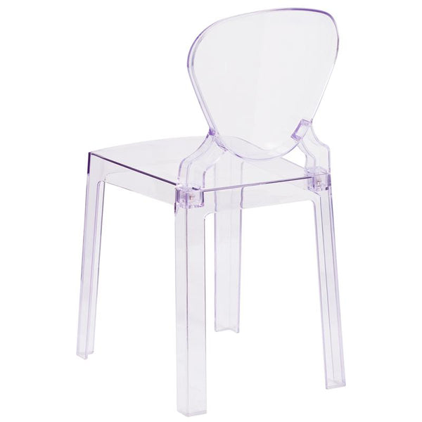 Flash Furniture Ghost Chair with Tear Back in Transparent Crystal - OW-TEARBACK-18-GG