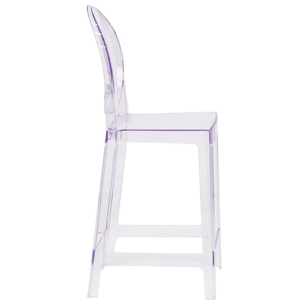 Flash Furniture Ghost Counter Stool with Oval Back in Transparent Crystal - OW-GHOSTBACK-24-GG