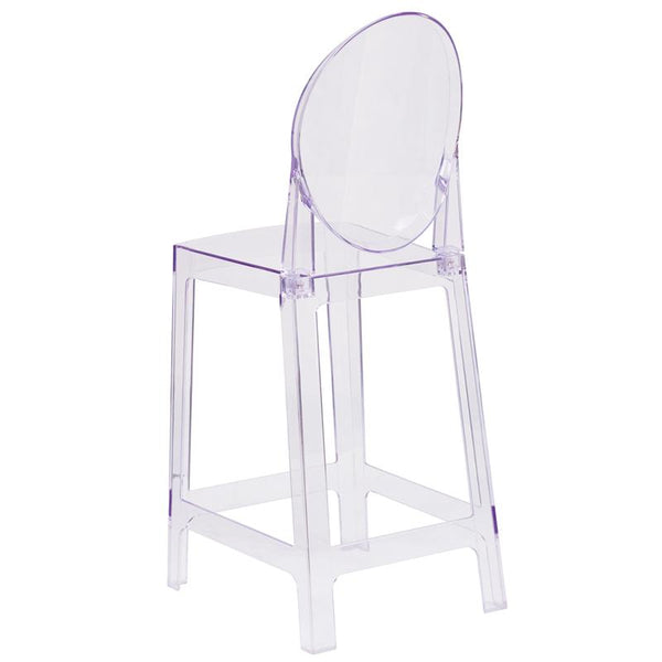 Flash Furniture Ghost Counter Stool with Oval Back in Transparent Crystal - OW-GHOSTBACK-24-GG