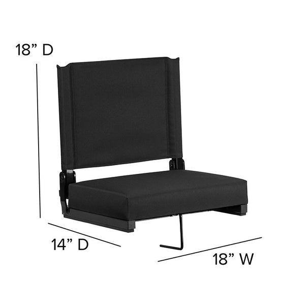 Flash Furniture Grandstand Comfort Seats by Flash with Ultra-Padded Seat in Black - XU-STA-BK-GG