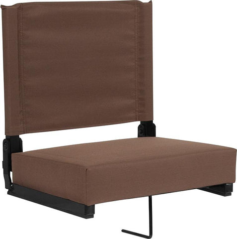 Flash Furniture Grandstand Comfort Seats by Flash with Ultra-Padded Seat in Brown - XU-STA-BRN-GG