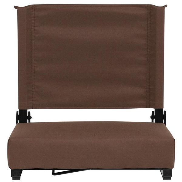 Flash Furniture Grandstand Comfort Seats by Flash with Ultra-Padded Seat in Brown - XU-STA-BRN-GG