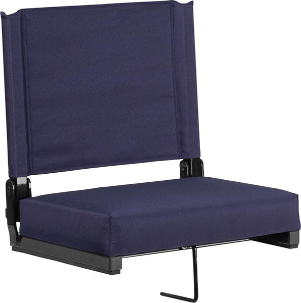Flash Furniture Grandstand Comfort Seats by Flash with Ultra-Padded Seat in Navy - XU-STA-NVY-GG