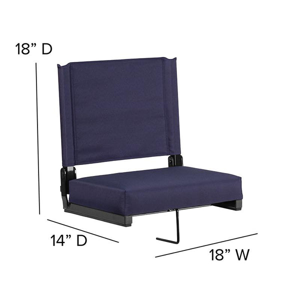 Flash Furniture Grandstand Comfort Seats by Flash with Ultra-Padded Seat in Navy - XU-STA-NVY-GG