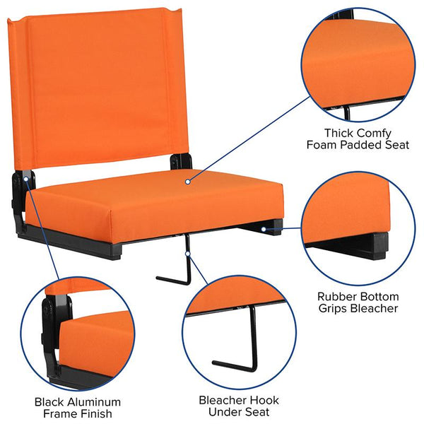 Flash Furniture Grandstand Comfort Seats by Flash with Ultra-Padded Seat in Orange - XU-STA-OR-GG