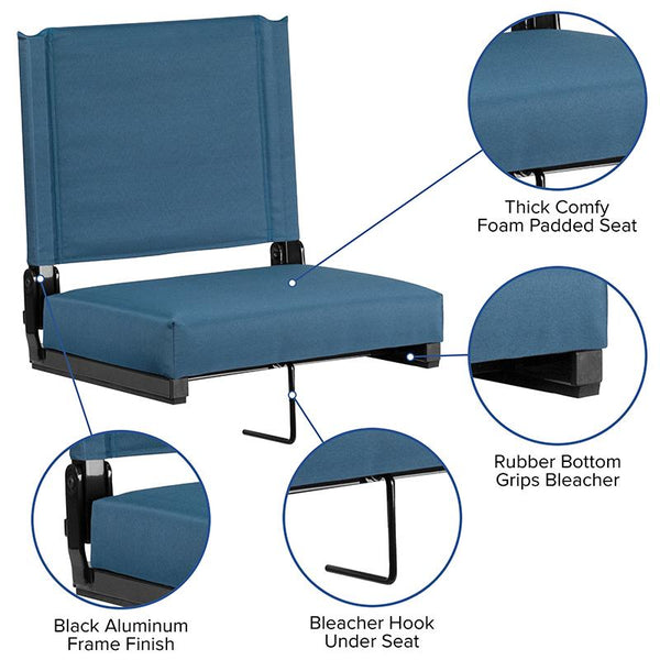 Flash Furniture Grandstand Comfort Seats by Flash with Ultra-Padded Seat in Teal - XU-STA-GN-GG