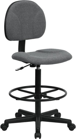 Flash Furniture Gray Fabric Drafting Chair (Cylinders: 22.5''-27''H or 26''-30.5''H) - BT-659-GRY-GG