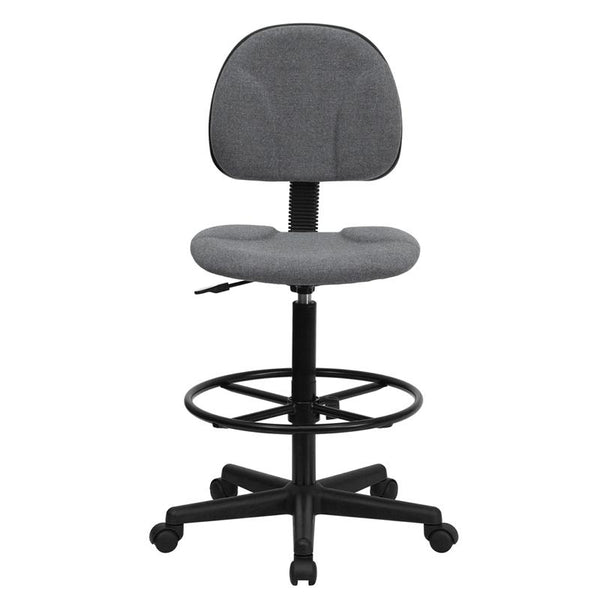 Flash Furniture Gray Fabric Drafting Chair (Cylinders: 22.5''-27''H or 26''-30.5''H) - BT-659-GRY-GG