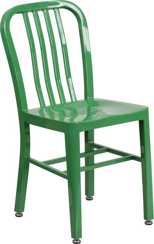 Flash Furniture Green Metal Indoor-Outdoor Chair - CH-61200-18-GN-GG