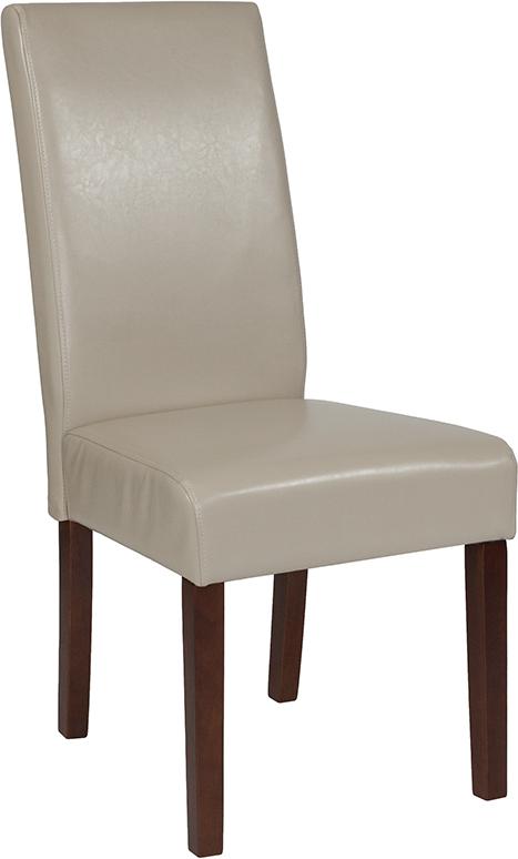 Flash Furniture Greenwich Series Beige Leather Parsons Chair - QY-A37-9061-BGL-GG