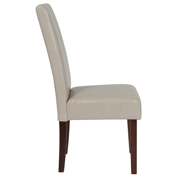 Flash Furniture Greenwich Series Beige Leather Parsons Chair - QY-A37-9061-BGL-GG