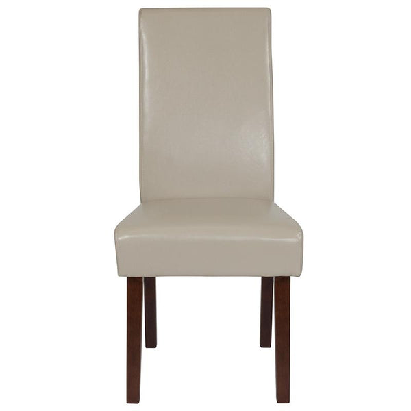 Flash Furniture Greenwich Series Beige Leather Parsons Chair - QY-A37-9061-BGL-GG