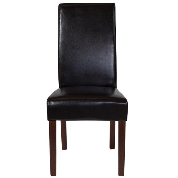 Flash Furniture Greenwich Series Brown Leather Parsons Chair - QY-A37-9061-BRNL-GG