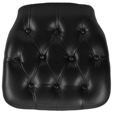 Flash Furniture Hard Black Tufted Vinyl Chiavari Chair Cushion - SZ-TUFT-BLACK-GG