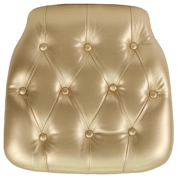 Flash Furniture Hard Gold Tufted Vinyl Chiavari Chair Cushion - SZ-TUFT-GOLD-GG