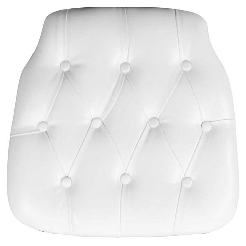 Flash Furniture Hard White Tufted Vinyl Chiavari Chair Cushion - SZ-TUFT-WHITE-GG