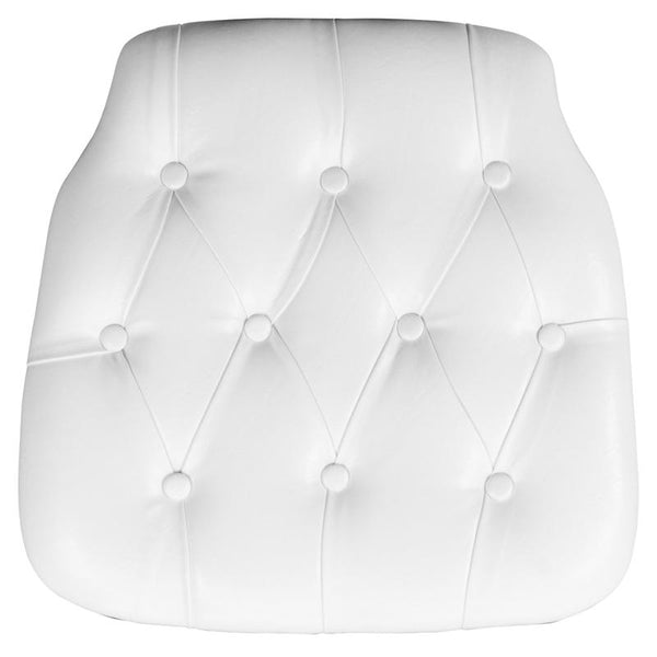 Flash Furniture Hard White Tufted Vinyl Chiavari Chair Cushion - SZ-TUFT-WHITE-GG