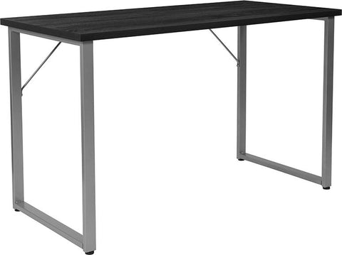 Flash Furniture Harvey Black Finish Computer Desk with Silver Metal Frame - NAN-JN-21721-GG