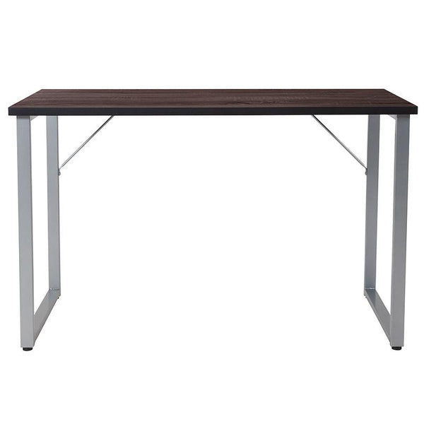 Flash Furniture Harvey Black Finish Computer Desk with Silver Metal Frame - NAN-JN-21721-GG