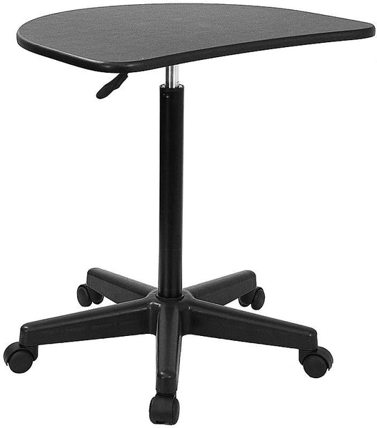 Flash Furniture Height Adjustable Mobile Laptop Computer Desk with Black Top - NAN-JN-2792-GG