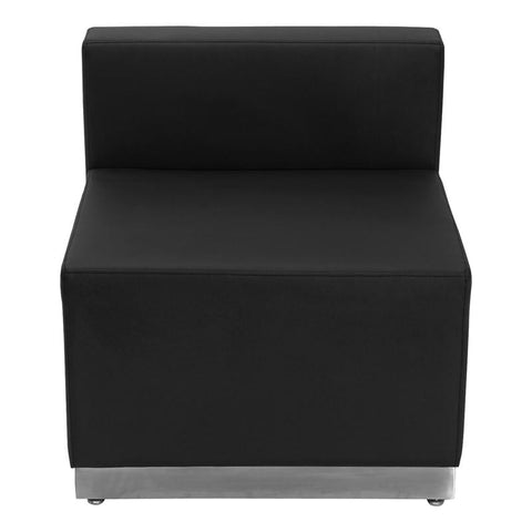 Flash Furniture HERCULES Alon Series Black Leather Chair with Brushed Stainless Steel Base - ZB-803-CHAIR-BK-GG