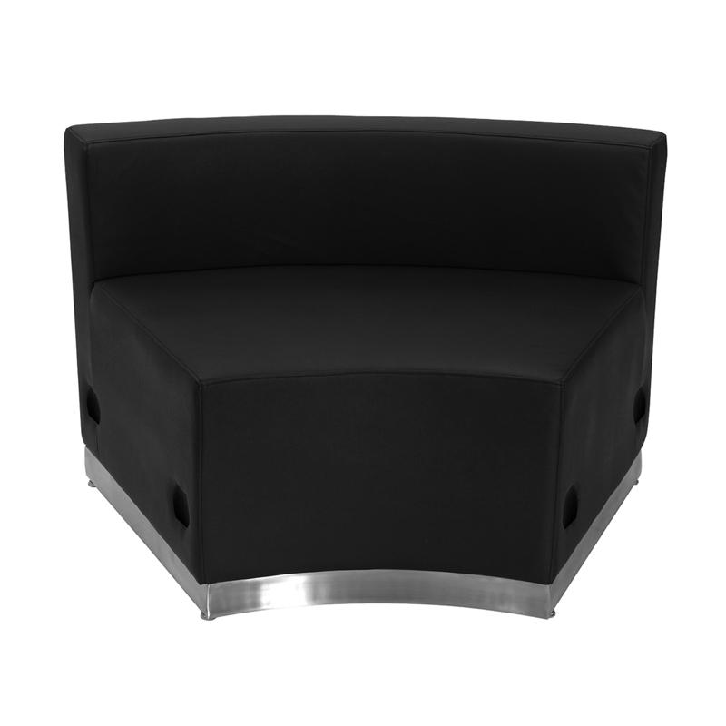 Flash Furniture HERCULES Alon Series Black Leather Concave Chair with Brushed Stainless Steel Base - ZB-803-INSEAT-BK-GG