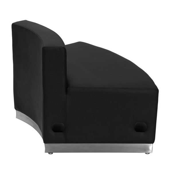 Flash Furniture HERCULES Alon Series Black Leather Convex Chair with Brushed Stainless Steel Base - ZB-803-OUTSEAT-BK-GG