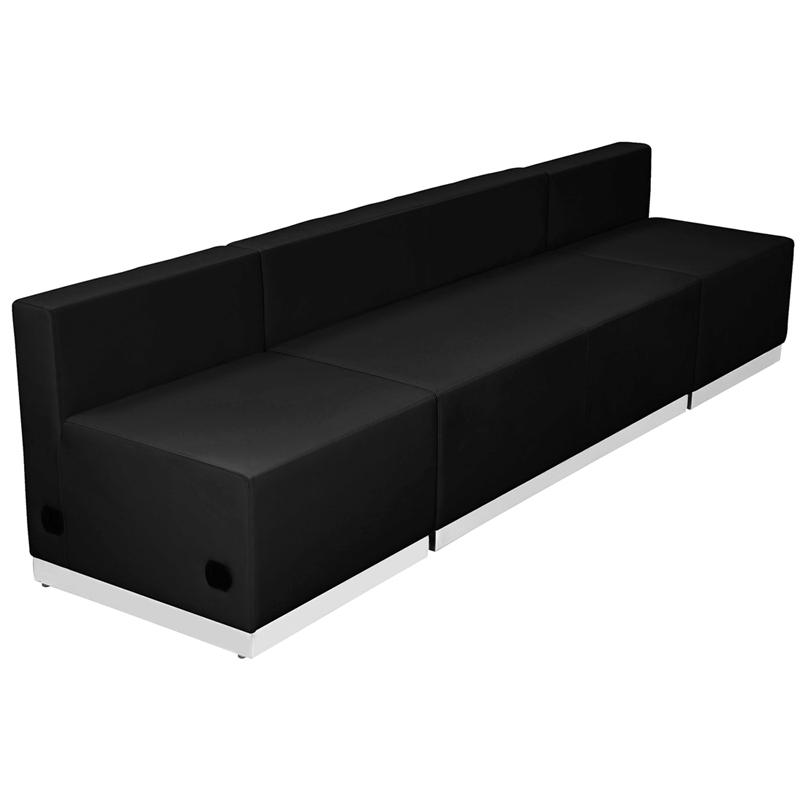 Flash Furniture HERCULES Alon Series Black Leather Reception Configuration, 3 Pieces - ZB-803-680-SET-BK-GG